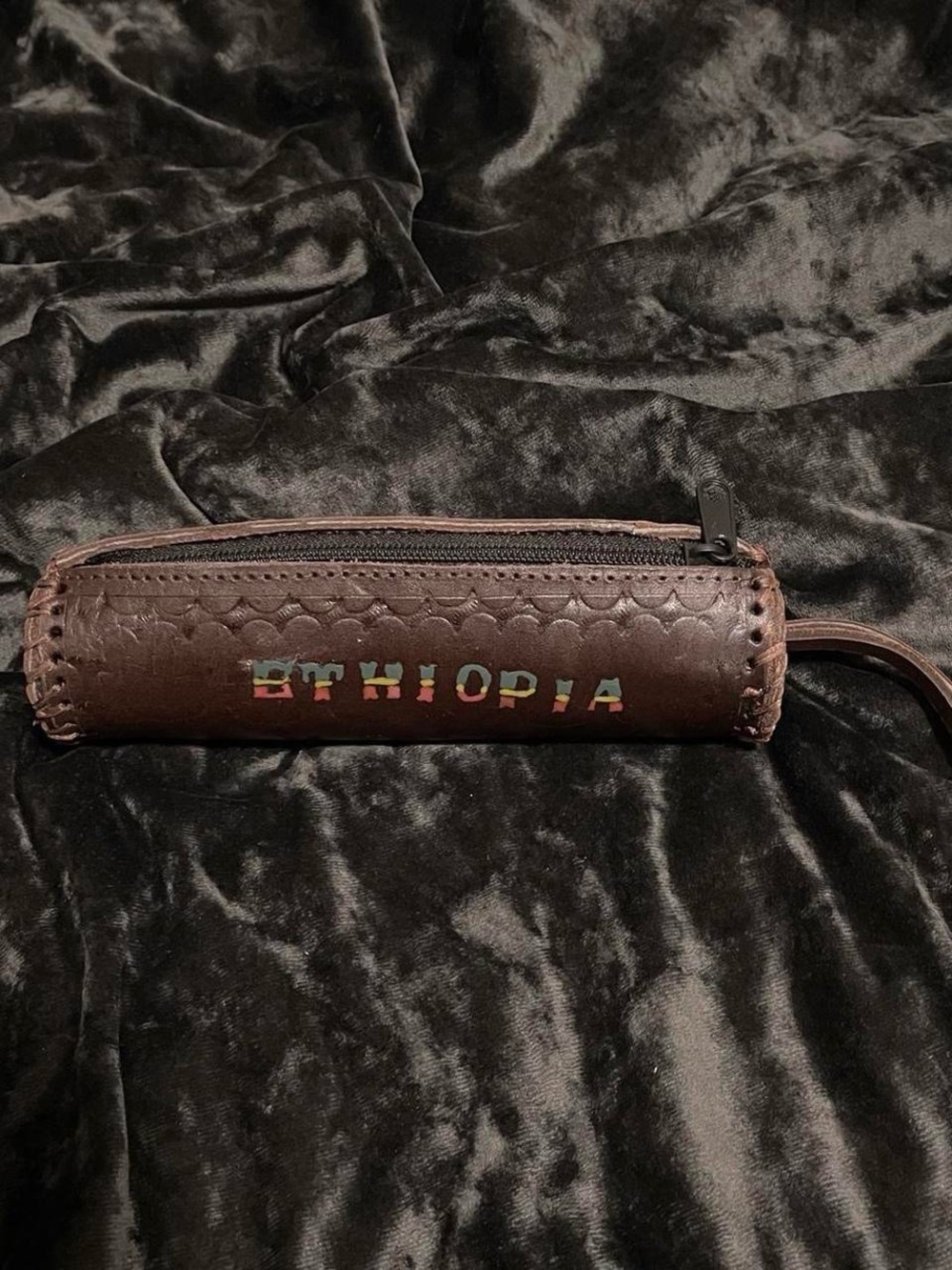 Vintage Ethiopia Leather Pencil Case